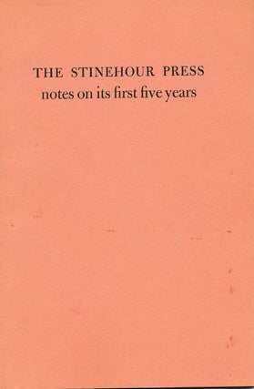 Item #7157 The Stinehour Press Notes on It's First Five Years. Sinclair Hitchings