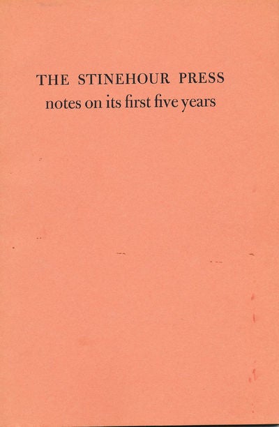 Item #7157 The Stinehour Press Notes on It's First Five Years. Sinclair Hitchings.