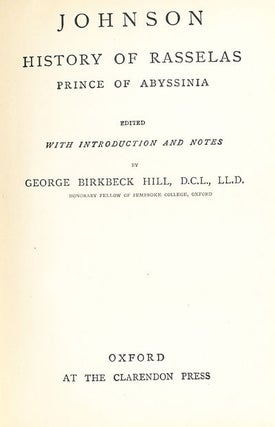 Johnson History of Rasselas Prince of Abyssinia