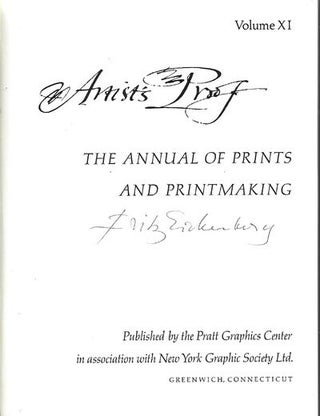 Artist's Proof The Annual of Prints and Printmaking