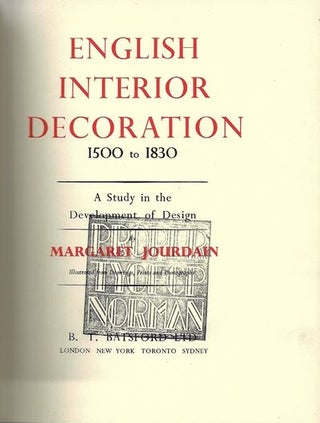 English Interior Decoration 1500-1830