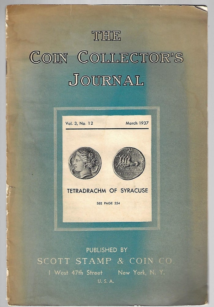 Item #9277 The Coin Collector's Journal Vol. 3 No. 12. Wayte Raymond.