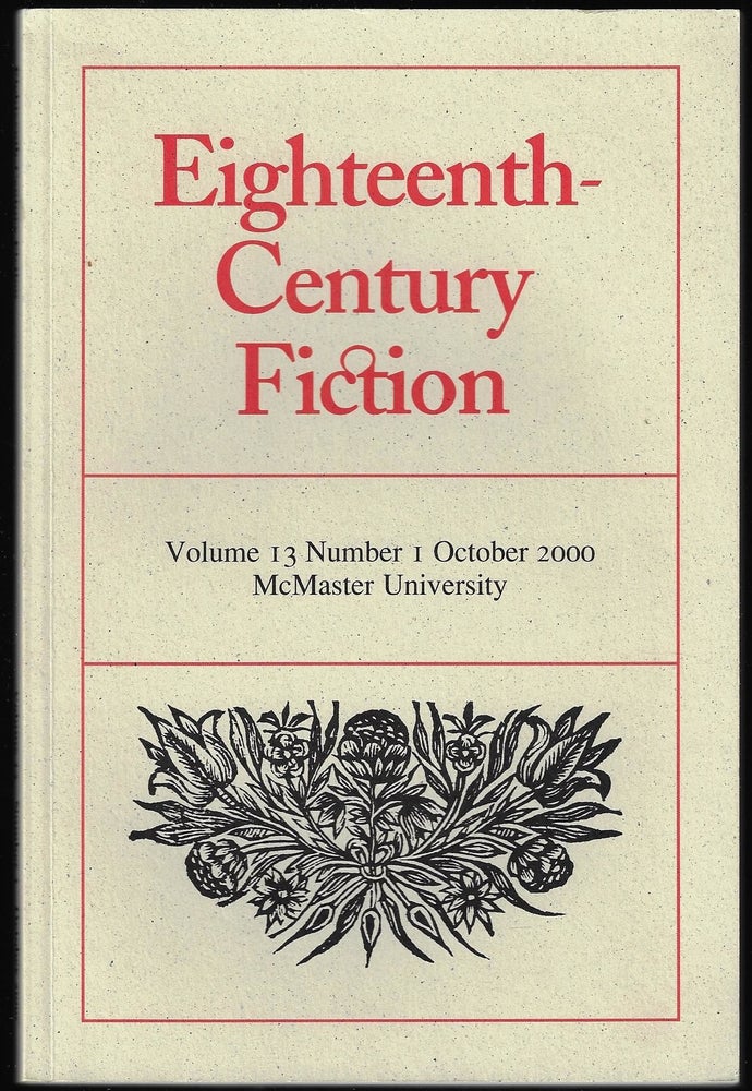 Item #9515 Eighteenth-Century Fiction Vol.13, Number 1 October 2000. David Blewett.