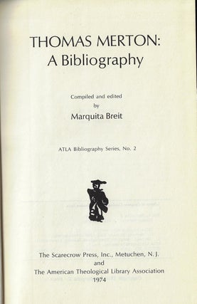 Item #9521 Thomas Merton: A Bibliography. Marquita Breit